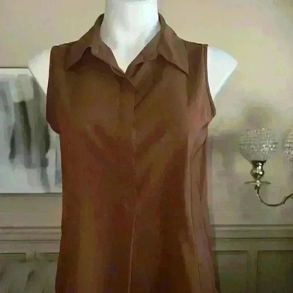 Tommy Hilfiger sleeveless blouse Brown Small - Picture 1 of 7